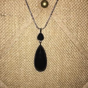Black faux onyx  necklace